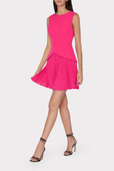 Haddy Pleated Mini Dress Pink | Milly Women