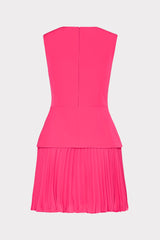Haddy Pleated Mini Dress Pink | Milly Women