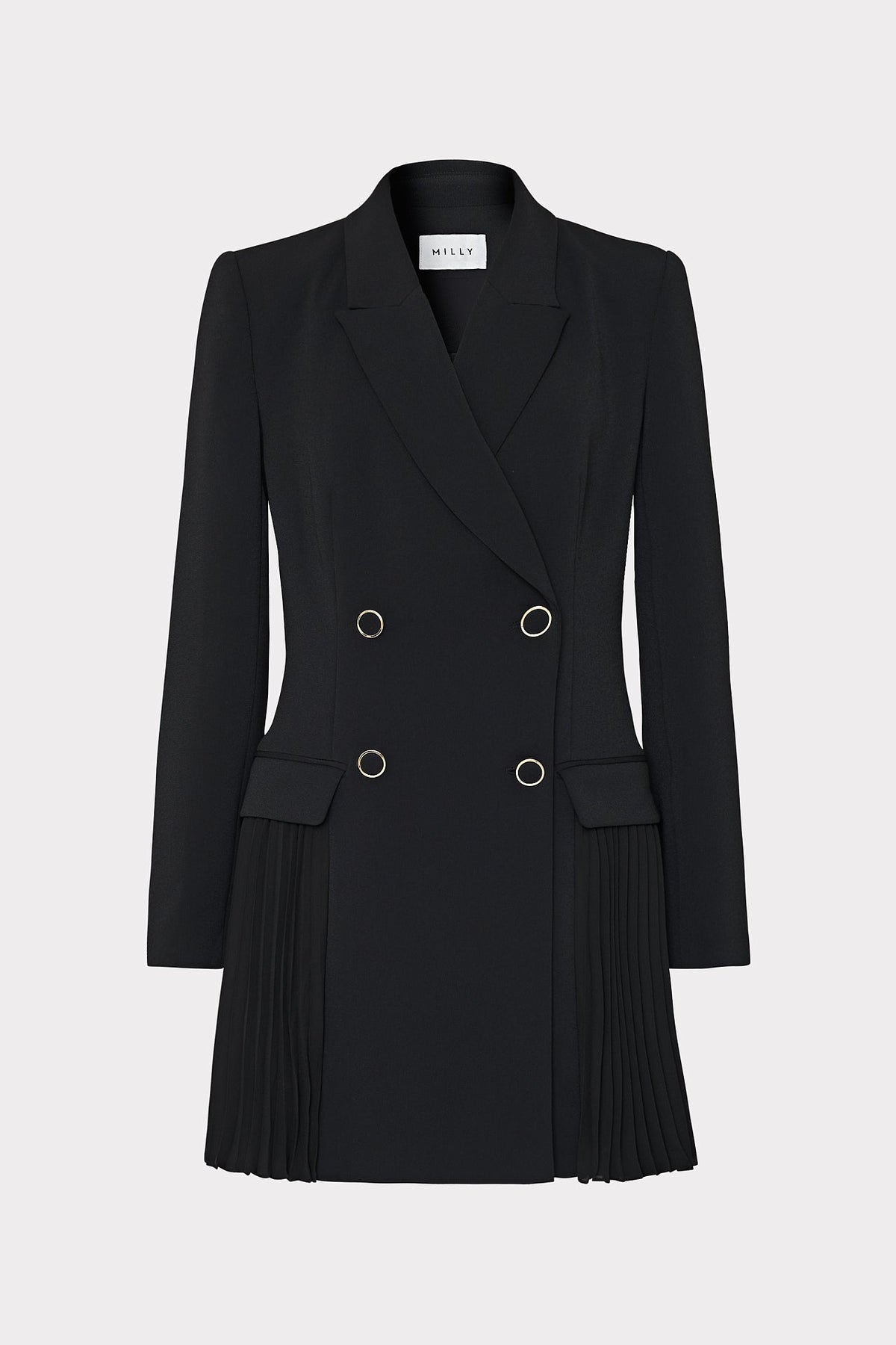 Noora Pleated Blazer Dress Black | Milly Women