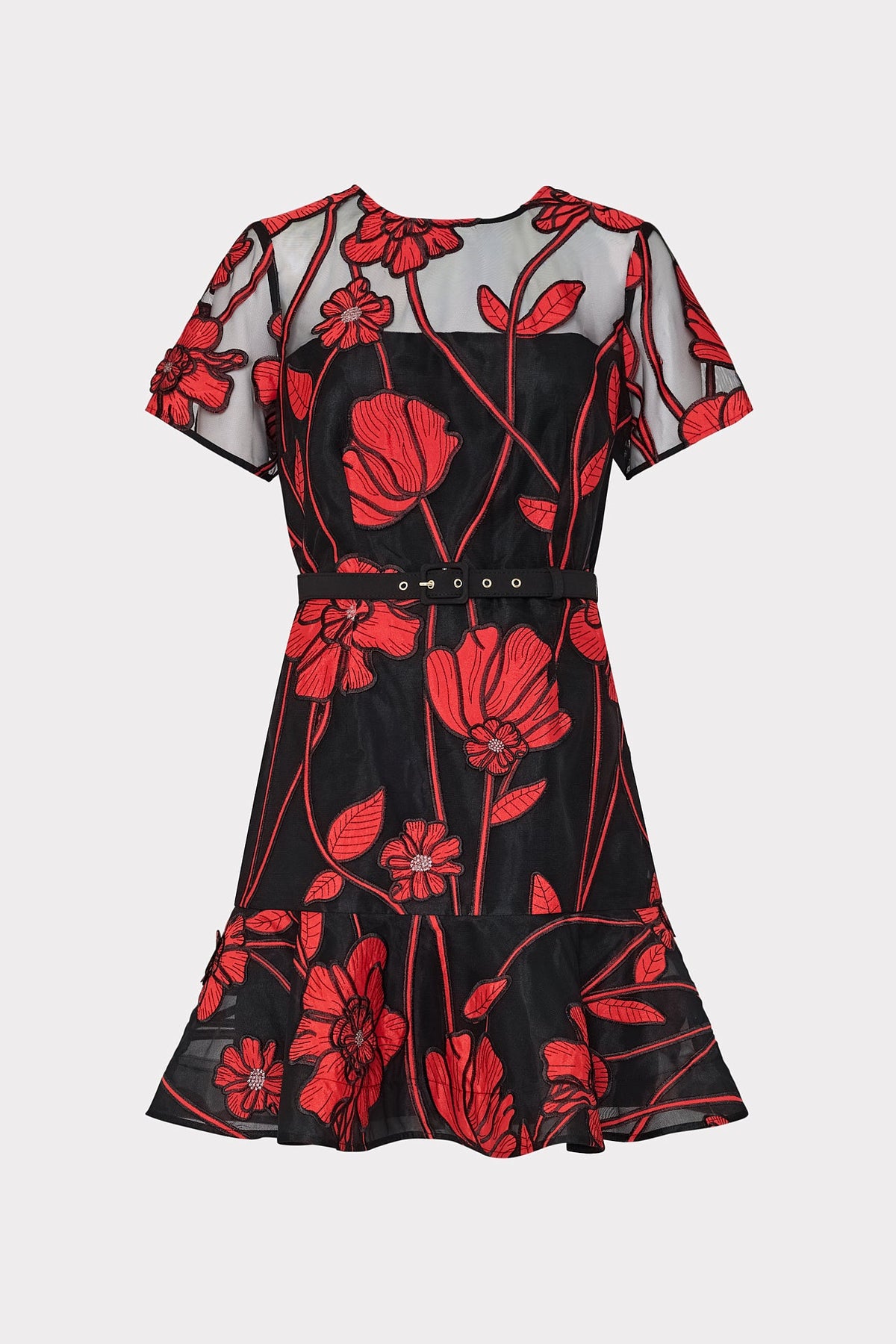 Rosie Grand Fleur Embroidered Dress Red | Milly Women