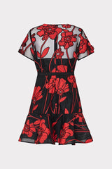 Rosie Grand Fleur Embroidered Dress Red | Milly Women