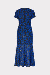 Tahlia Tulle Embroidery Dress Cobalt/Black | Milly Women
