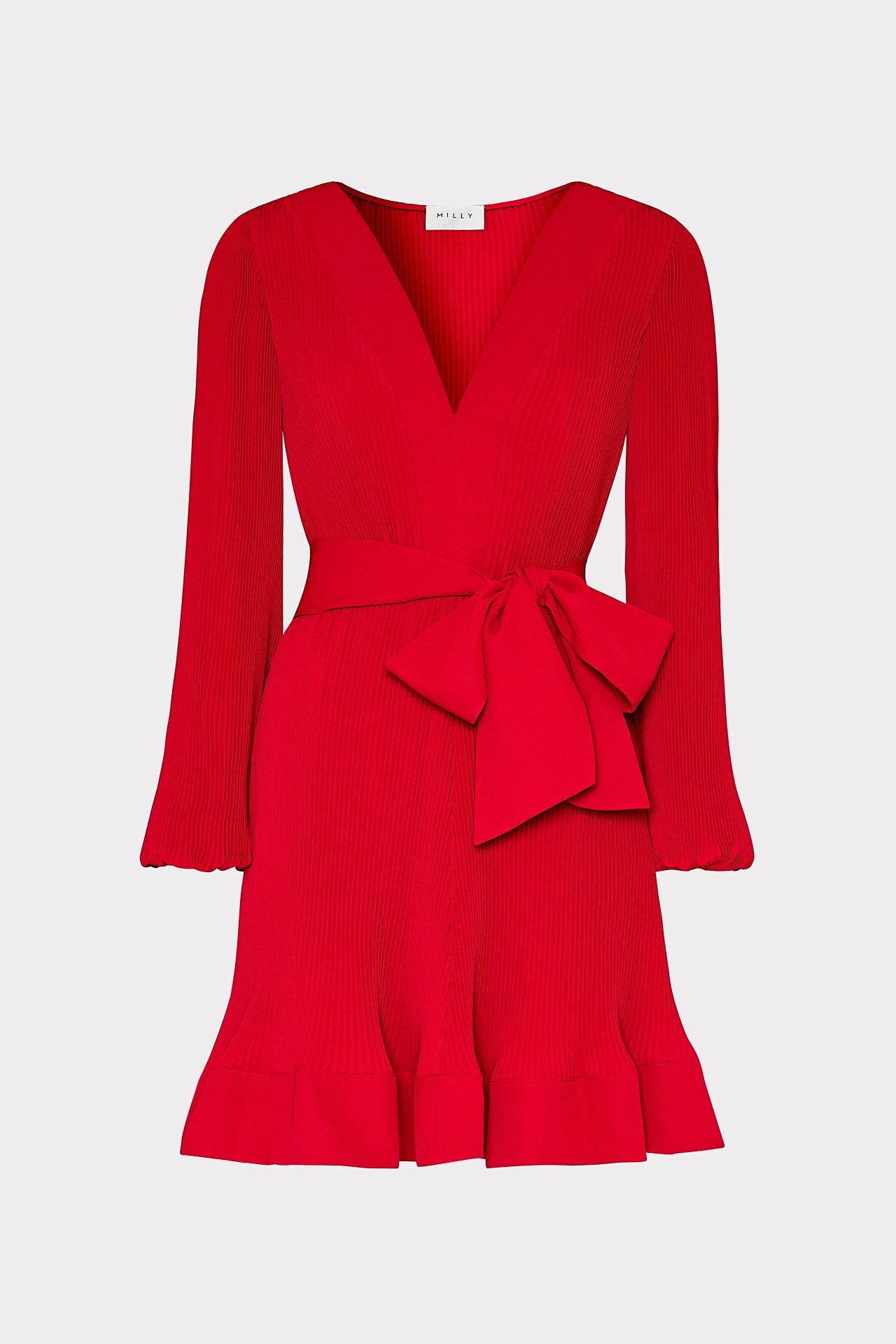Liv Pleated Dress Really Red | Milly Women