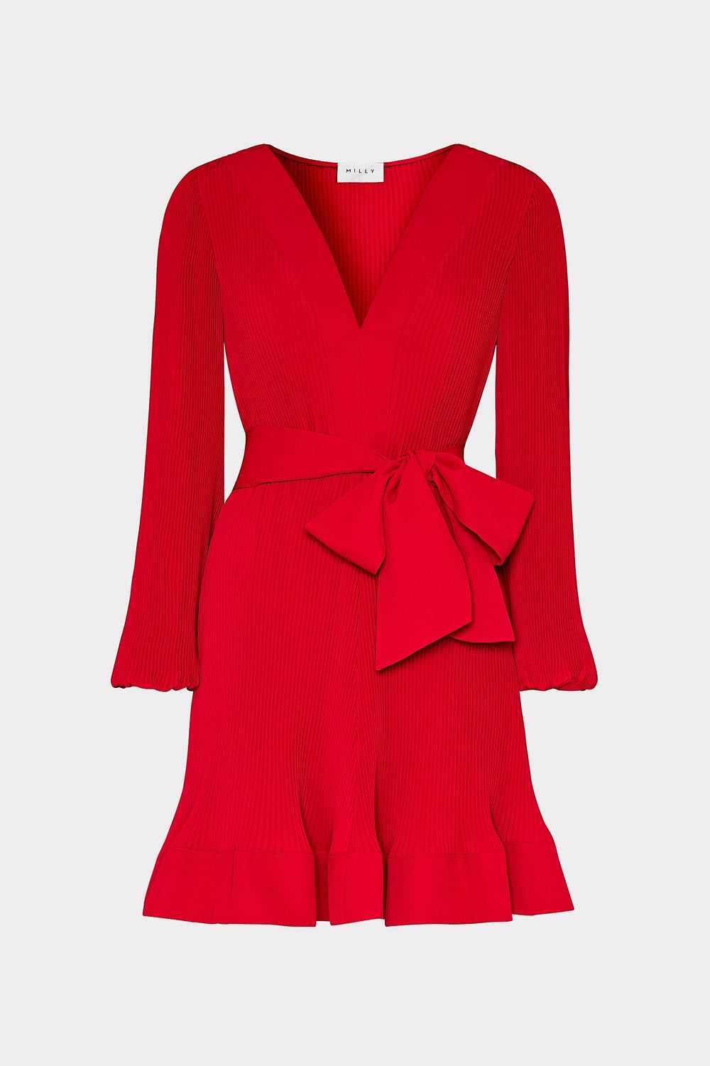 Liv Pleated Dress Really Red | Milly Women