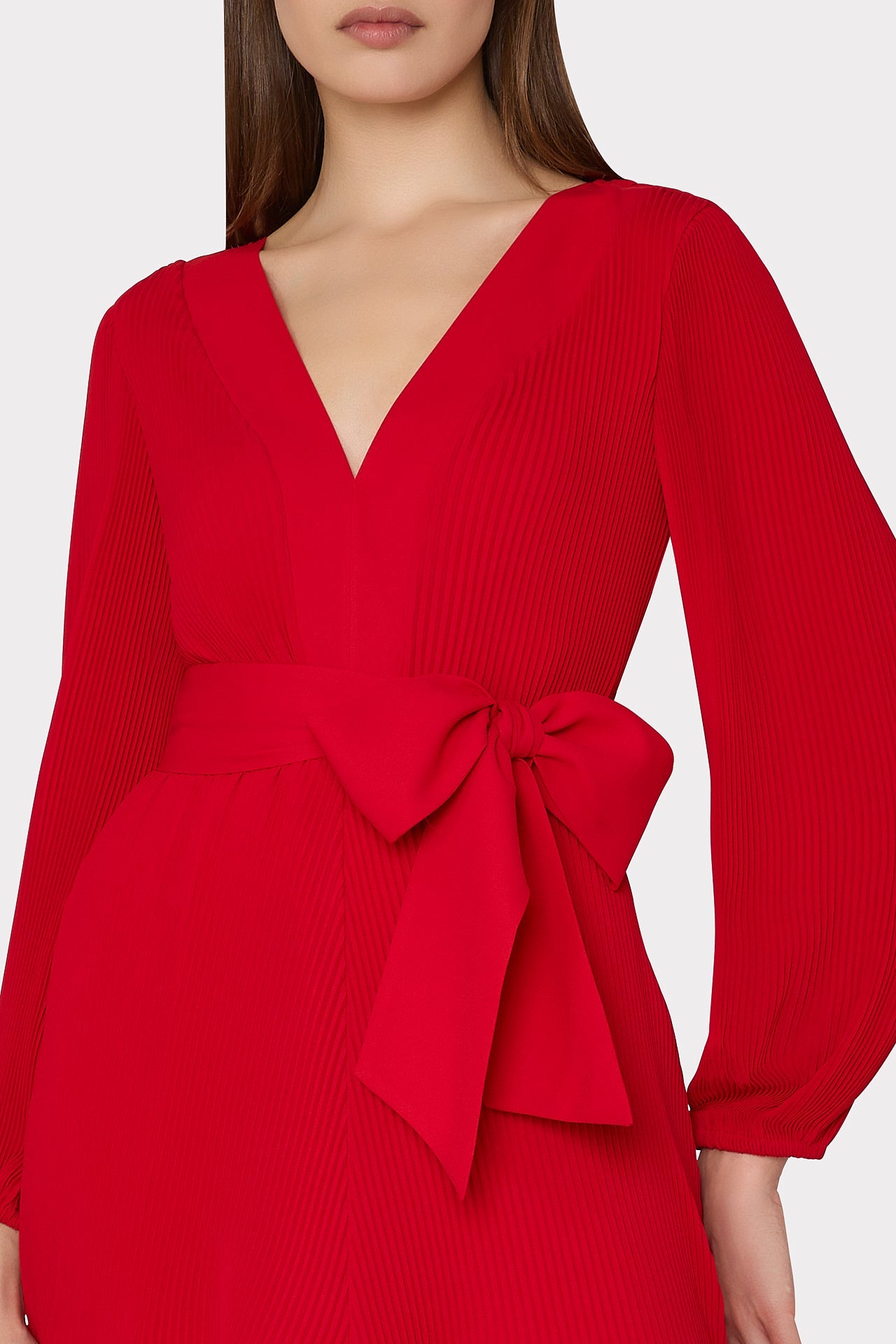 Liv Pleated Dress Really Red | Milly Women