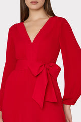 Liv Pleated Dress Really Red | Milly Women