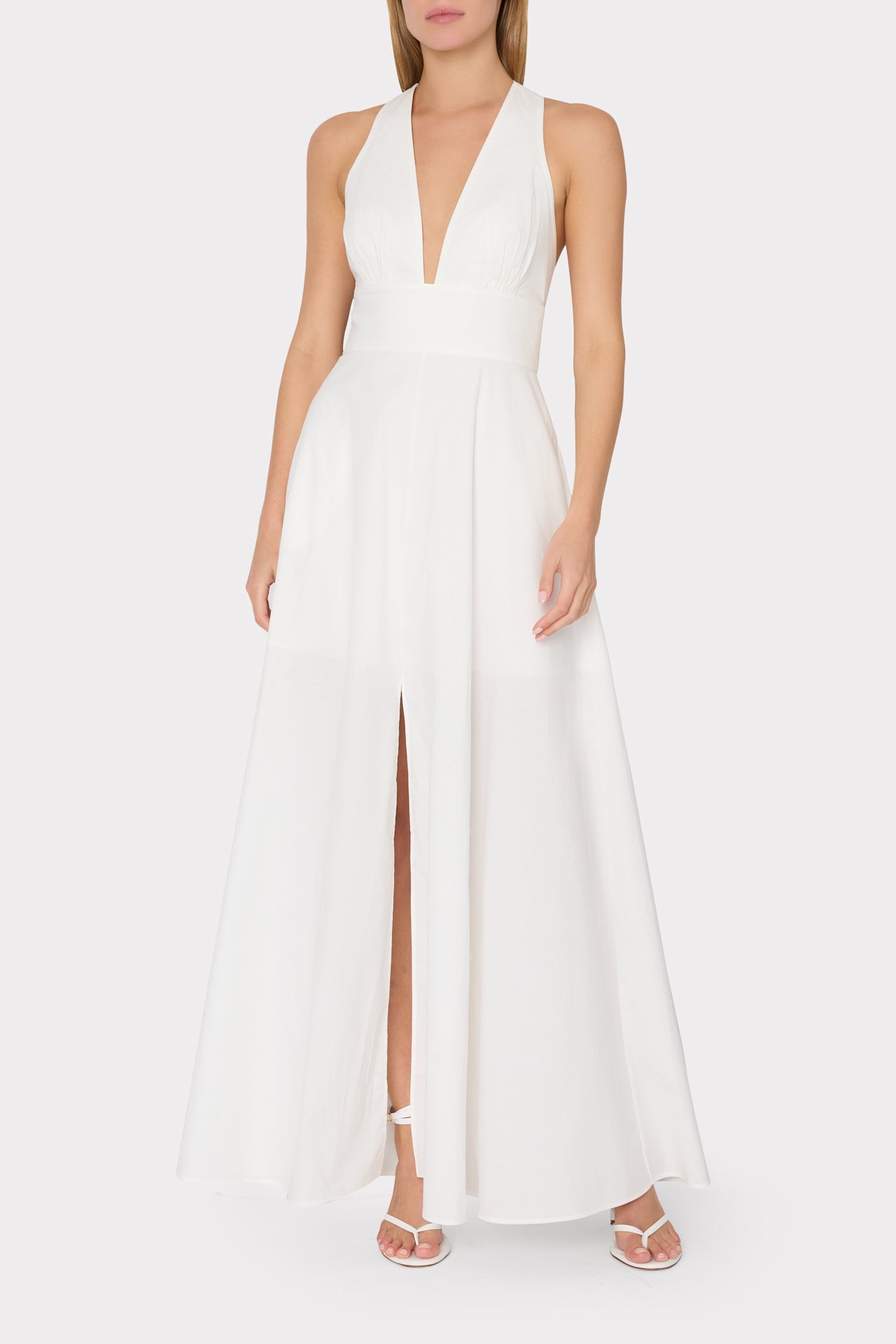 Catarina Poplin Maxi Dress White | Milly Women