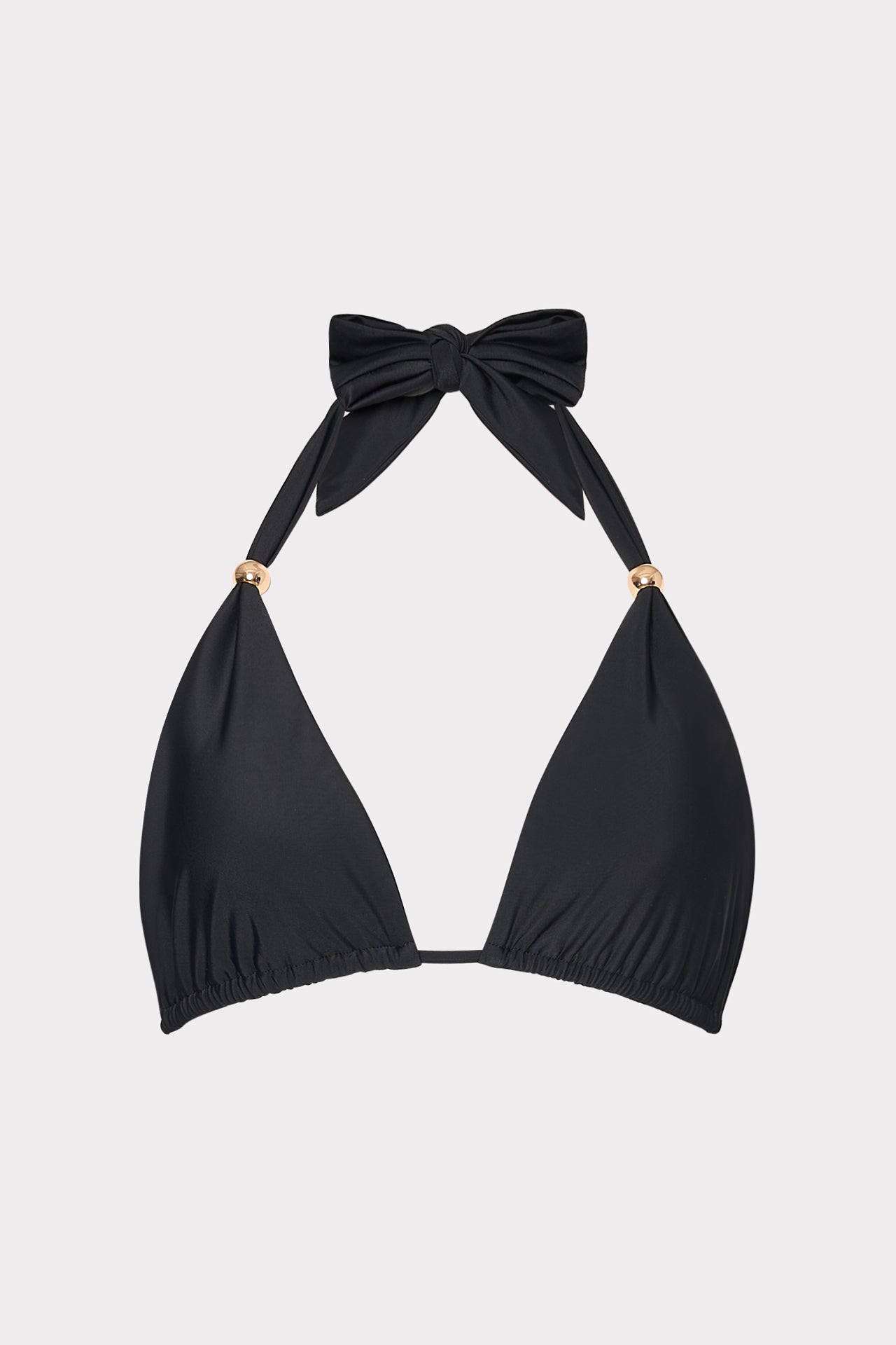 Bardot Beaded Halter Bikini Top Black | Milly Women