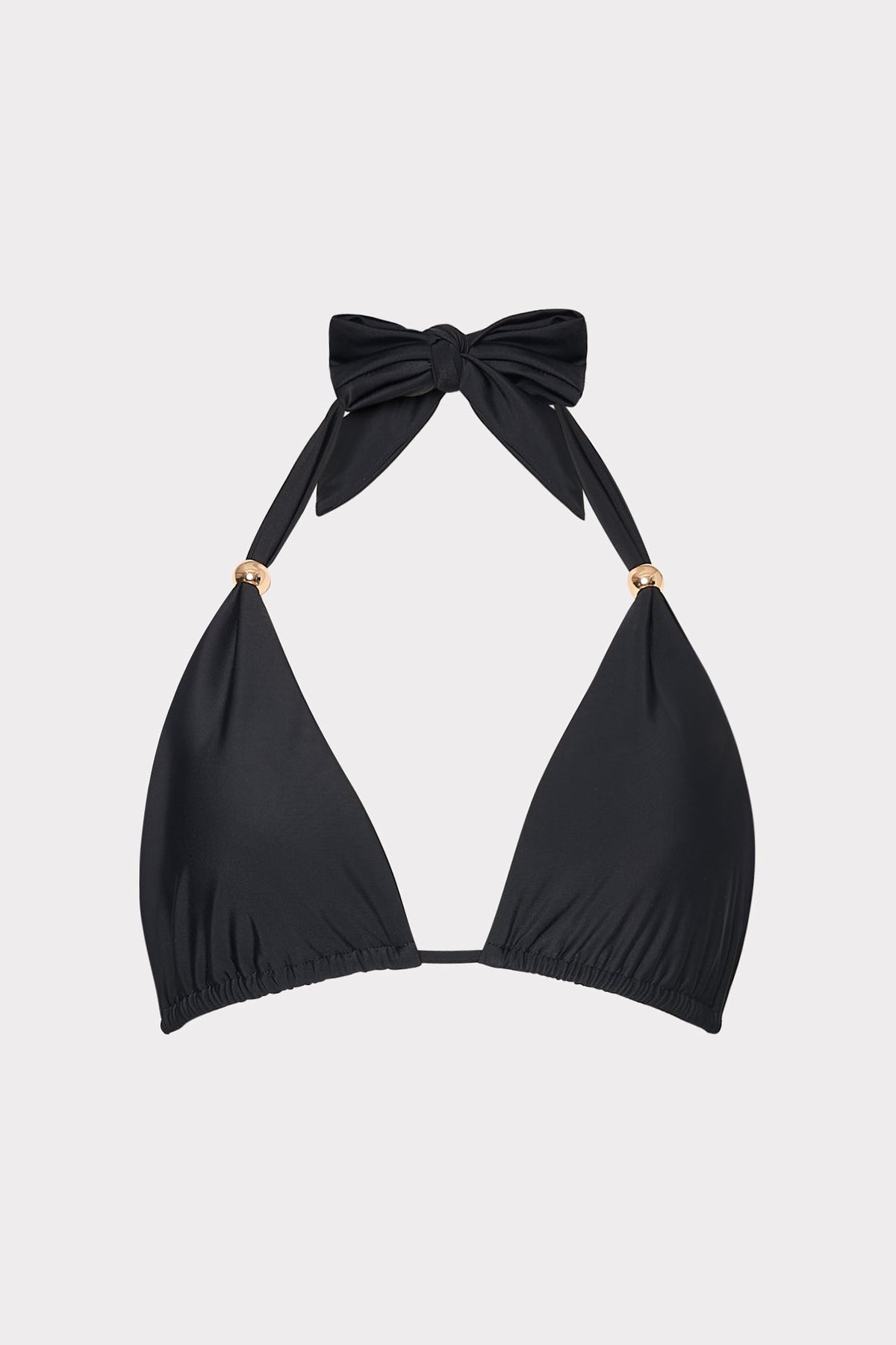 Bardot Beaded Halter Bikini Top Black | Milly Women