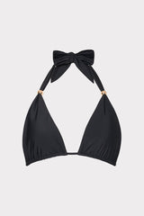 Bardot Beaded Halter Bikini Top Black | Milly Women