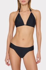 Bardot Beaded Halter Bikini Top Black | Milly Women