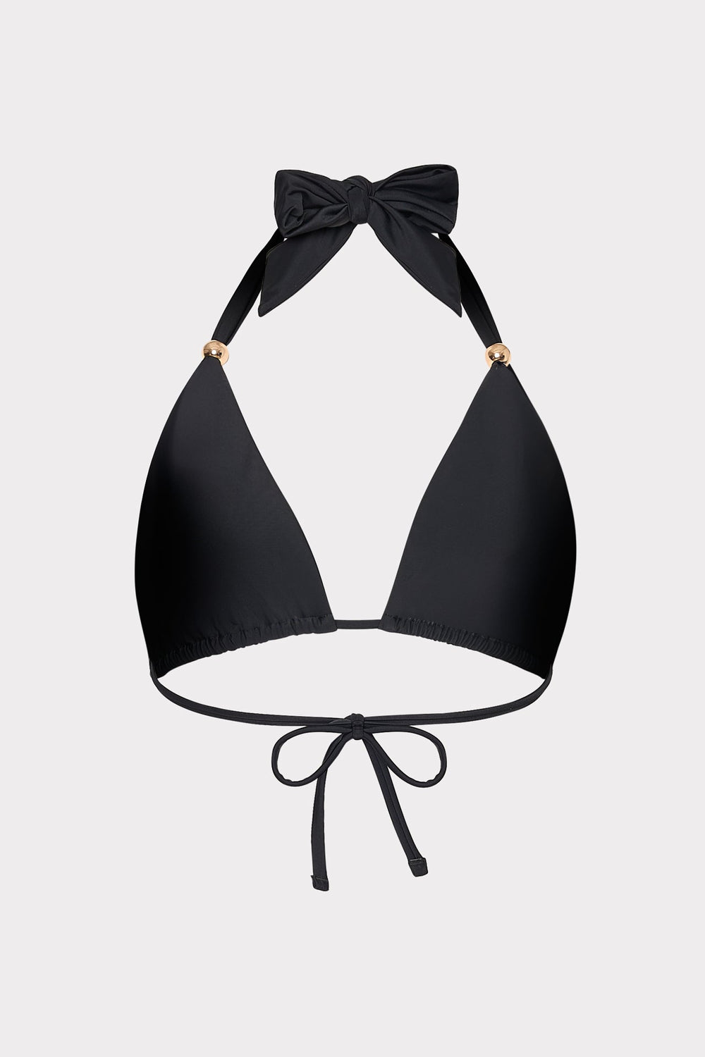 Bardot Beaded Halter Bikini Top Black | Milly Women