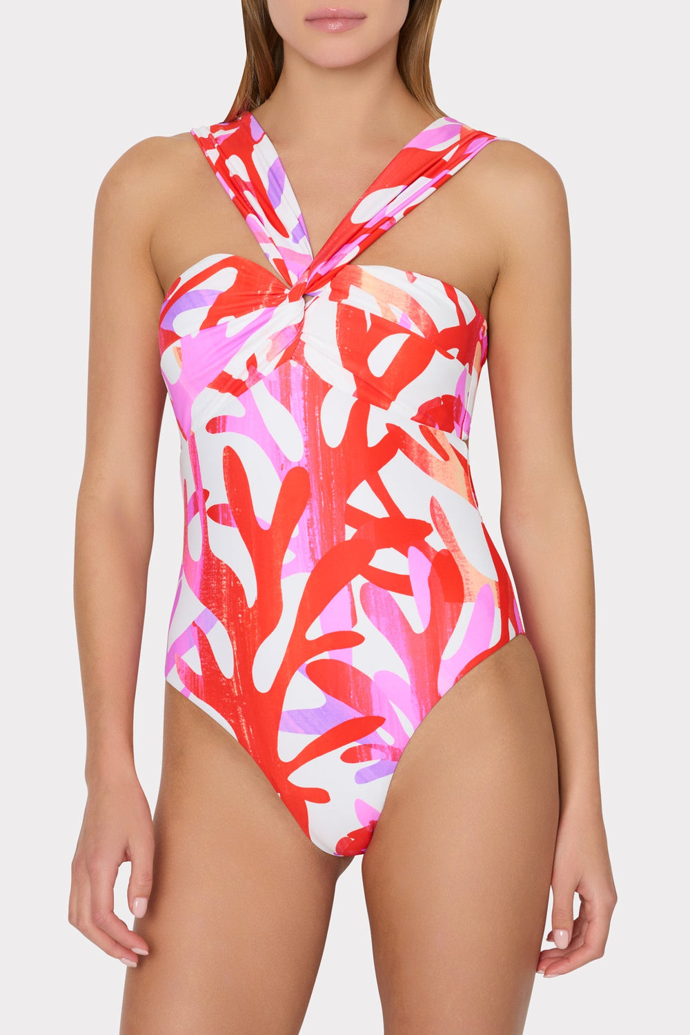 Betsy Italian Under The Sea Bandeau One Piece Pink Multi | Milly Women
