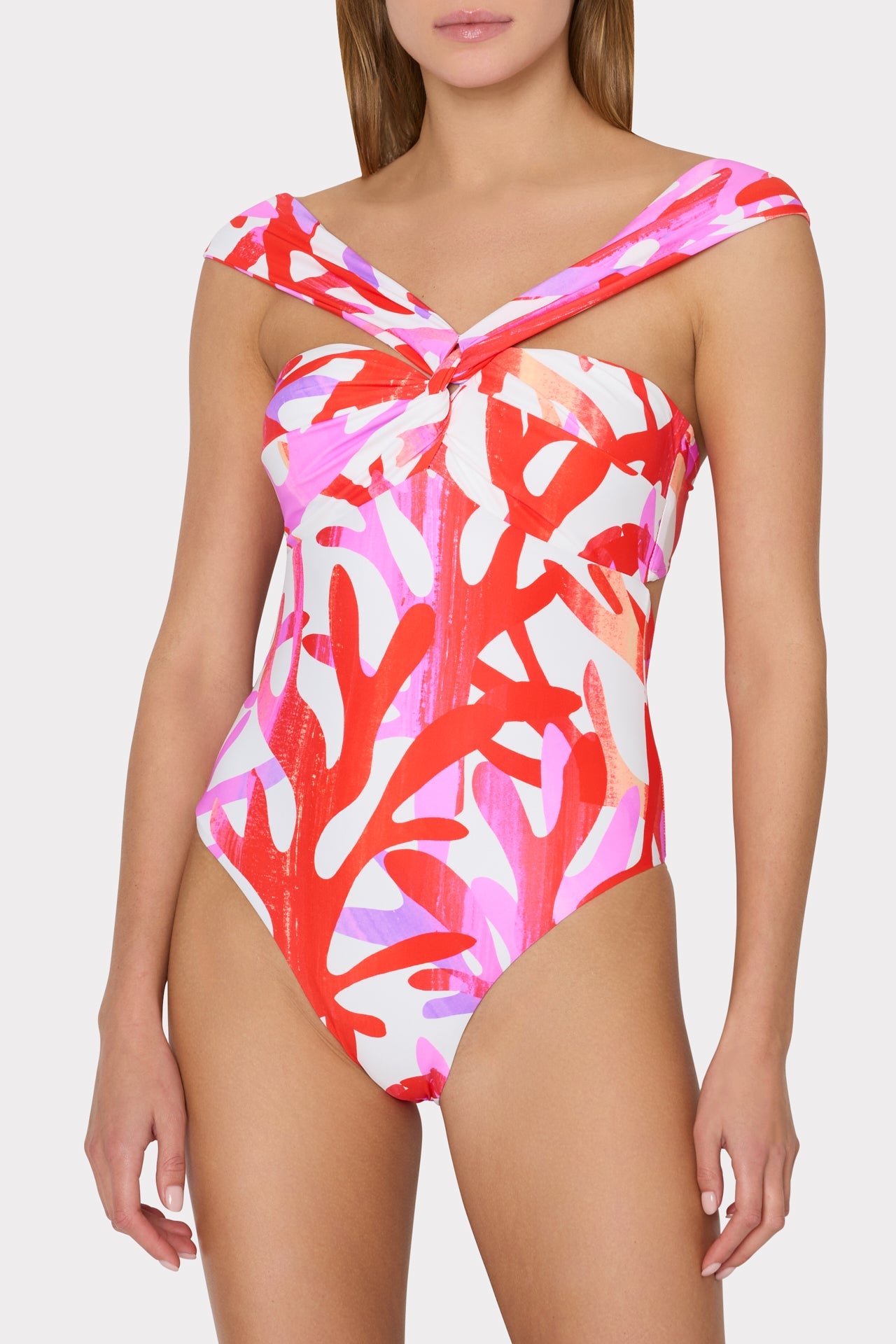 Betsy Italian Under The Sea Bandeau One Piece Pink Multi | Milly Women