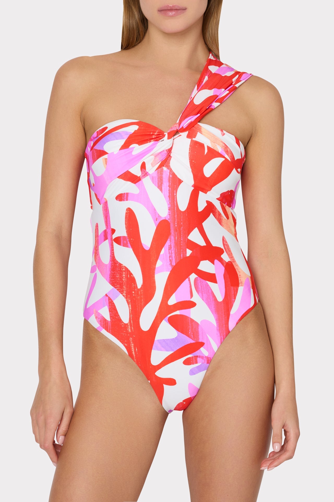 Betsy Italian Under The Sea Bandeau One Piece Pink Multi | Milly Women