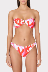 Italian Under The Sea Bandeau Bikini Top Pink Multi | Milly Women