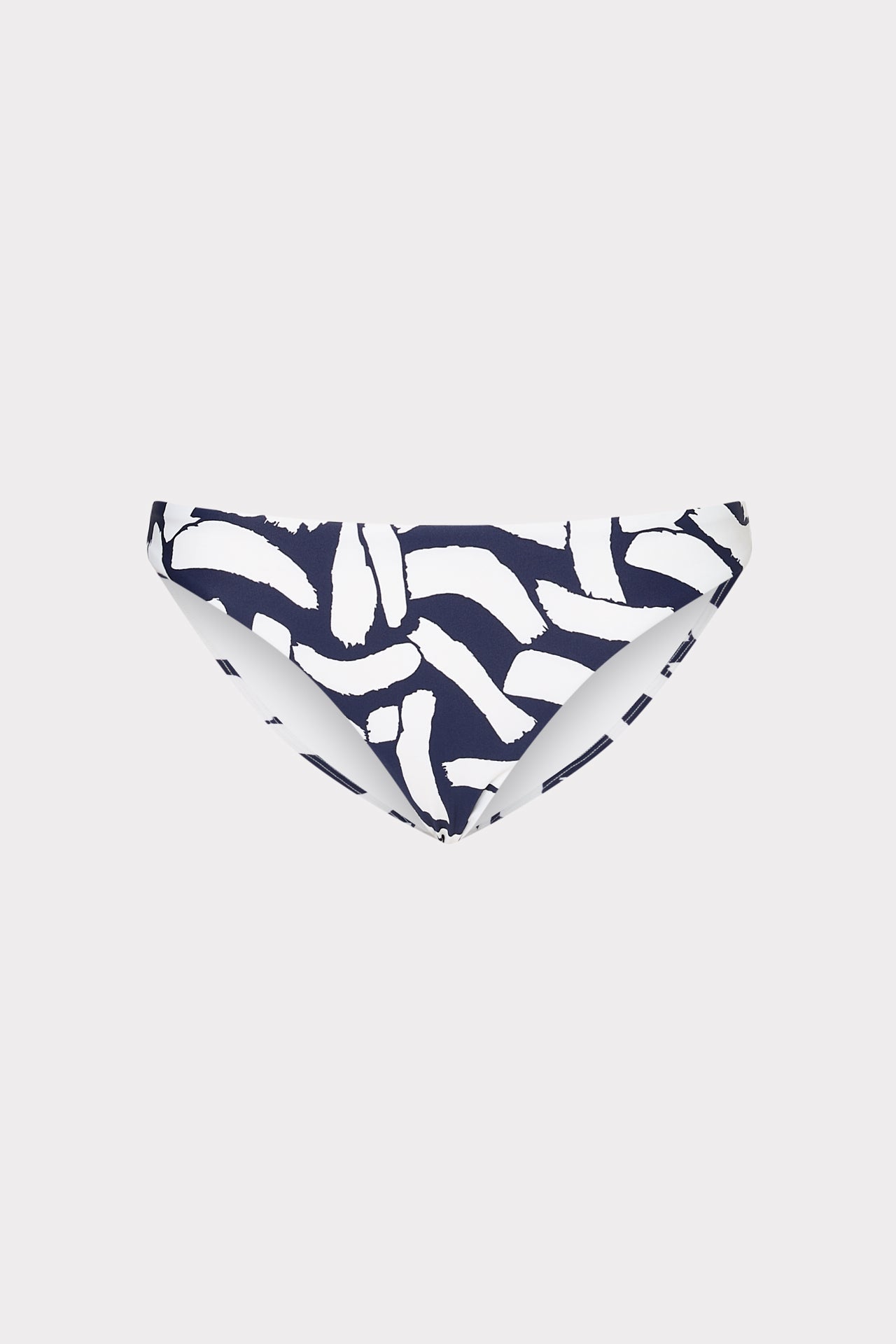 Margot Italian Graphic Brushstroke Bikini Bottom Navy/Ecru | Milly Women