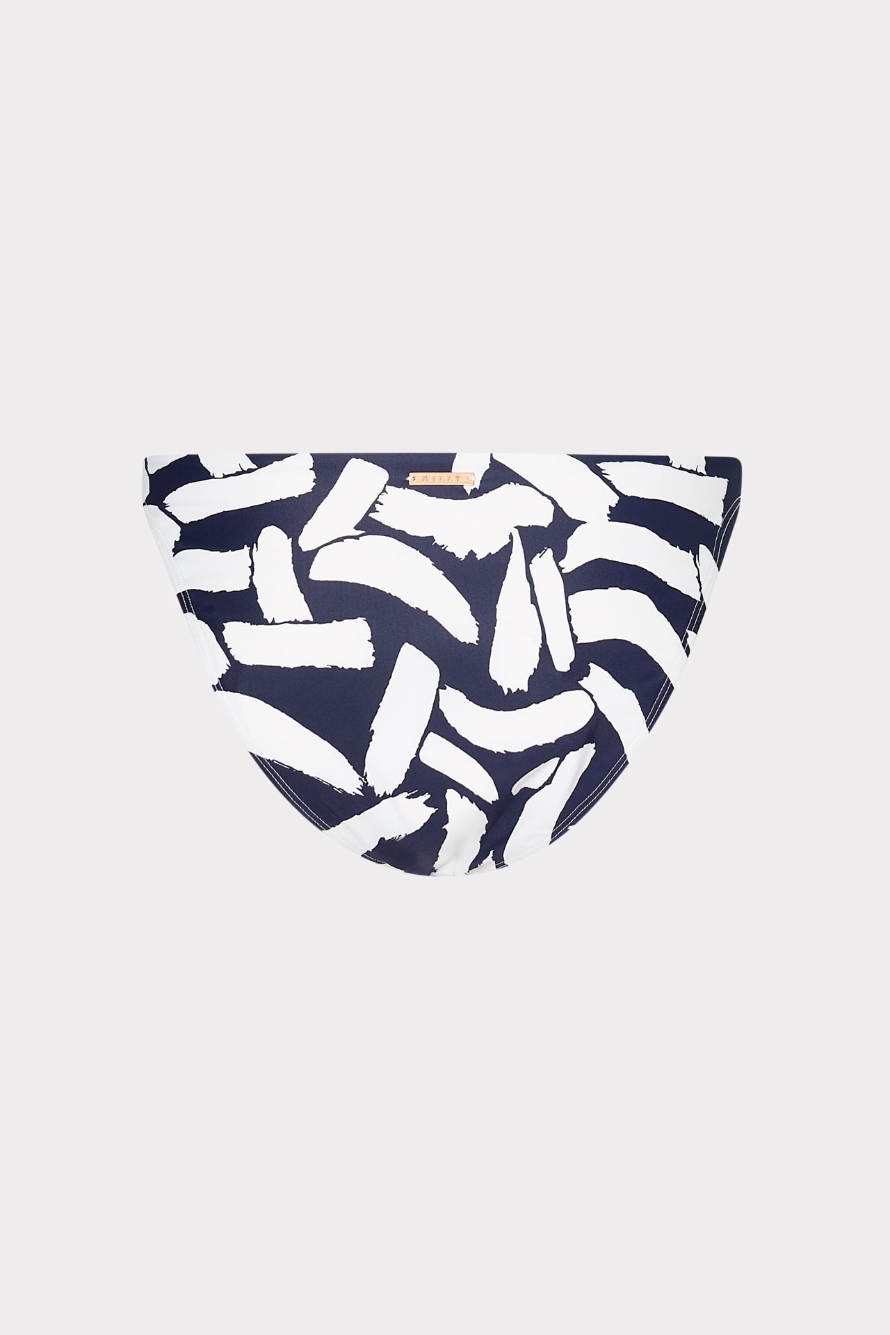 Margot Italian Graphic Brushstroke Bikini Bottom Navy/Ecru | Milly Women