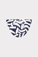 Margot Italian Graphic Brushstroke Bikini Bottom Navy/Ecru | Milly Women