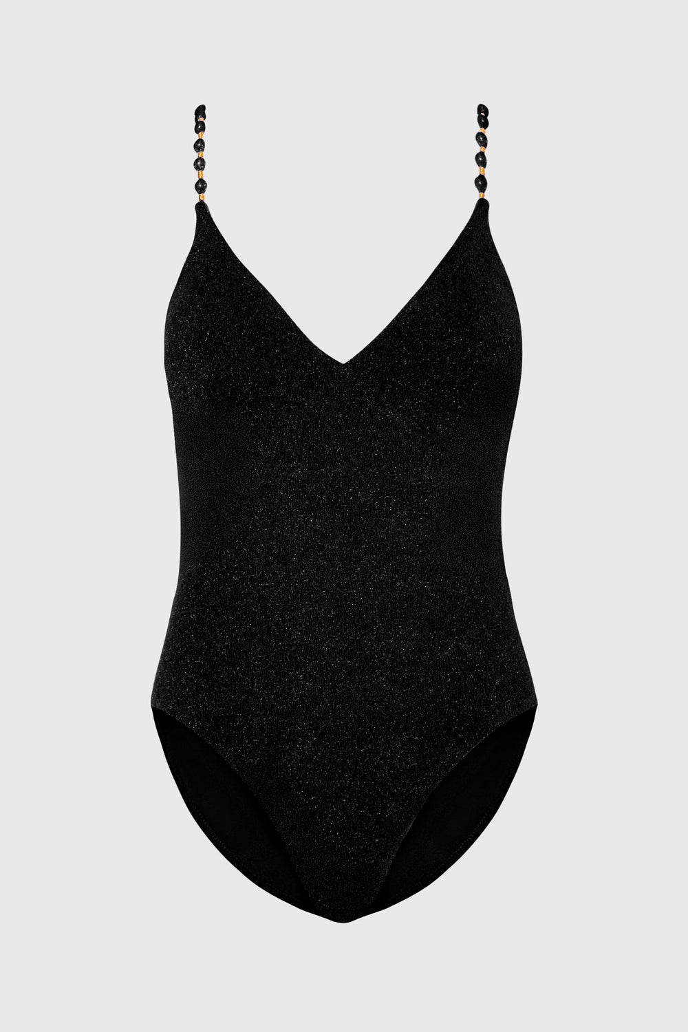 Cannes Beaded Strap One Piece Black/Gold | Milly Women