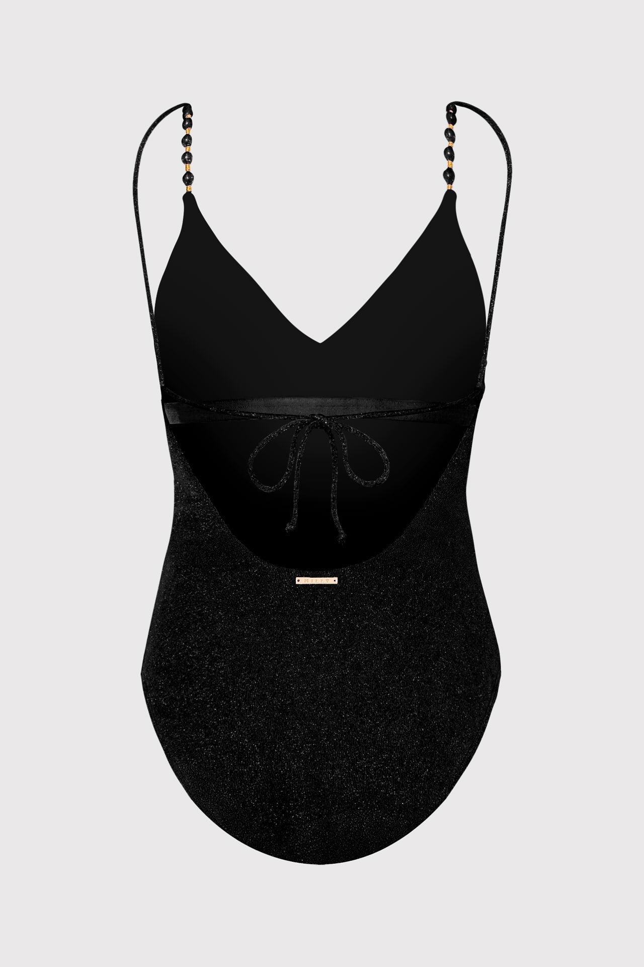Cannes Beaded Strap One Piece Black/Gold | Milly Women