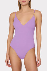 Cannes Beaded Strap One Piece Purple | Milly Women