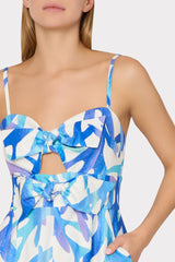 Anya Under The Sea Linen Romper Blue Multi | Milly Women