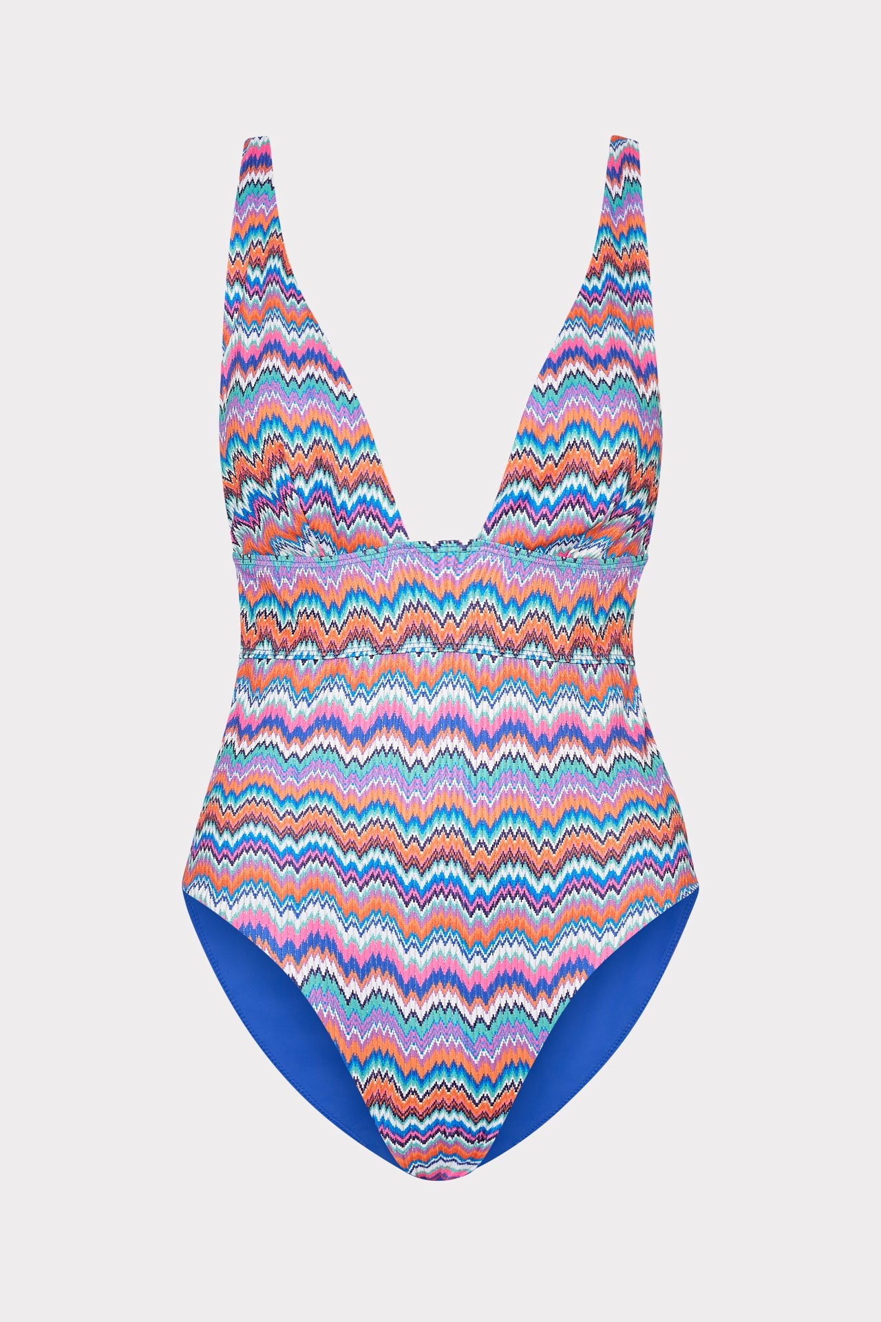 Ana Barcelona Metallic Chevron One Piece Blue Multi | Milly Women