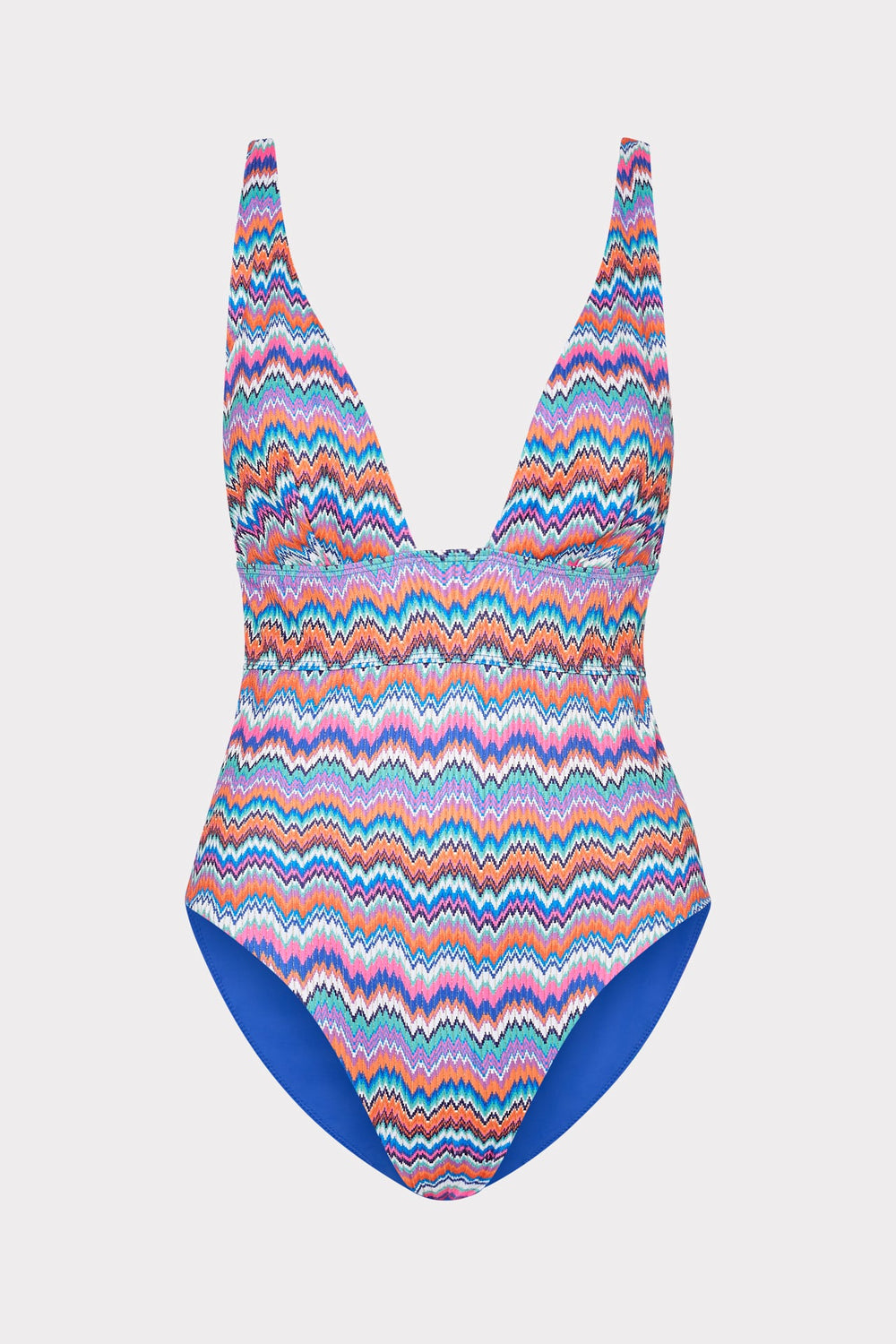 Ana Barcelona Metallic Chevron One Piece Blue Multi | Milly Women