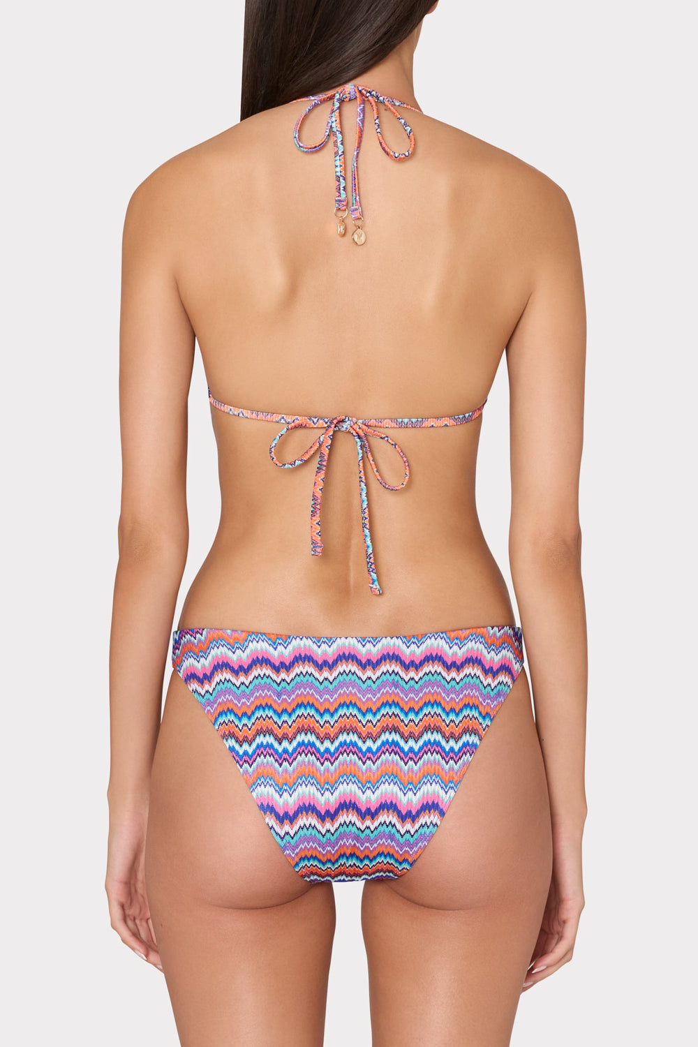 Barcelona Metallic Chevron Triangle Bikini Top Blue Multi | Milly Women