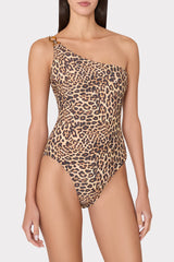 Leopard One Shoulder One Piece Multi | Milly Women