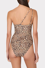 Leopard One Shoulder One Piece Multi | Milly Women