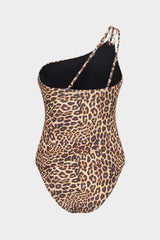 Leopard One Shoulder One Piece Multi | Milly Women