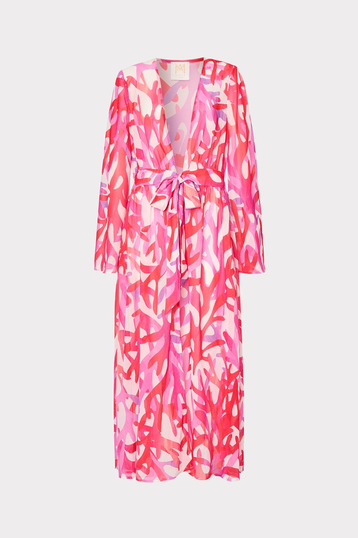 Vince Under The Sea Chiffon Cover-Up Dress Pink Multi | Milly Women