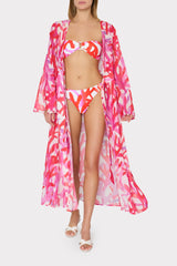 Vince Under The Sea Chiffon Cover-Up Dress Pink Multi | Milly Women