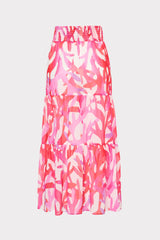 Jem Under The Sea Tiered Chiffon Skirt Pink Multi | Milly Women