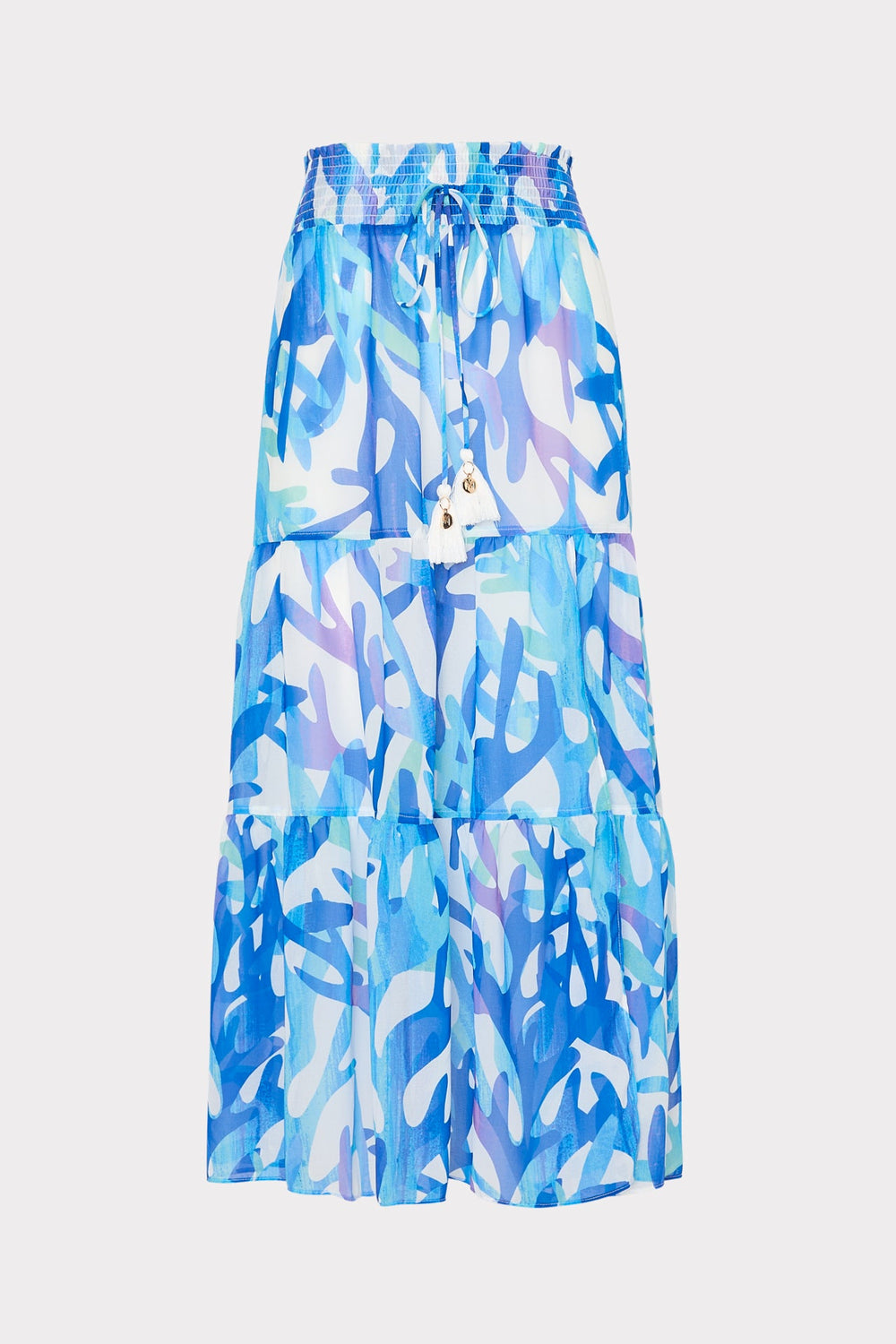 Jem Under The Sea Tiered Chiffon Skirt Blue Multi | Milly Women