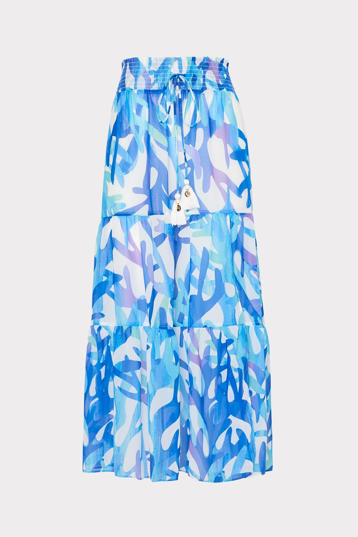 Jem Under The Sea Tiered Chiffon Skirt Blue Multi | Milly Women