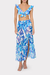 Jem Under The Sea Tiered Chiffon Skirt Blue Multi | Milly Women