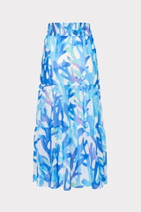 Jem Under The Sea Tiered Chiffon Skirt Blue Multi | Milly Women