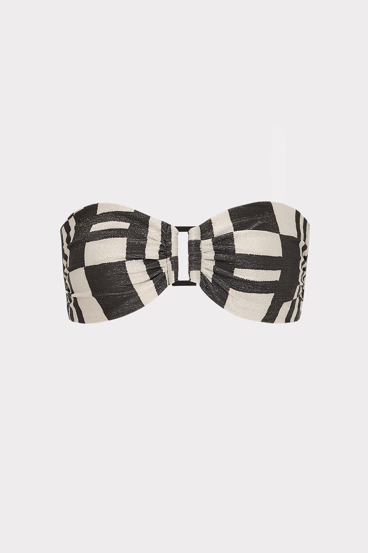 Barcelona Shimmer Puzzle Bandeau Top Ecru/Black | Milly Women