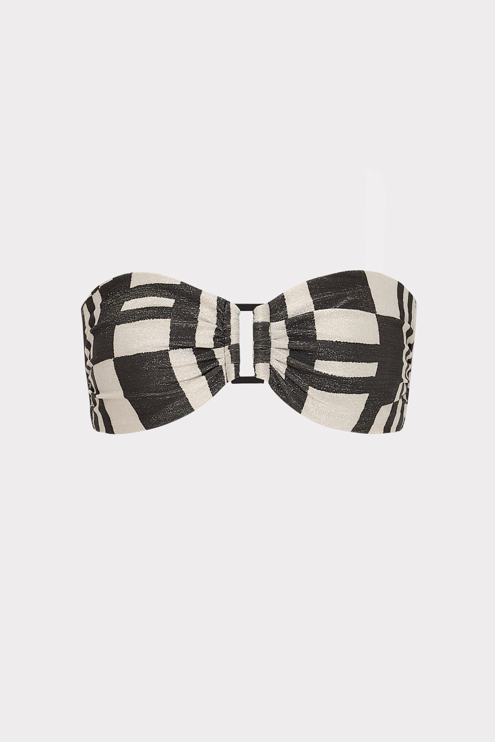 Barcelona Shimmer Puzzle Bandeau Top Ecru/Black | Milly Women