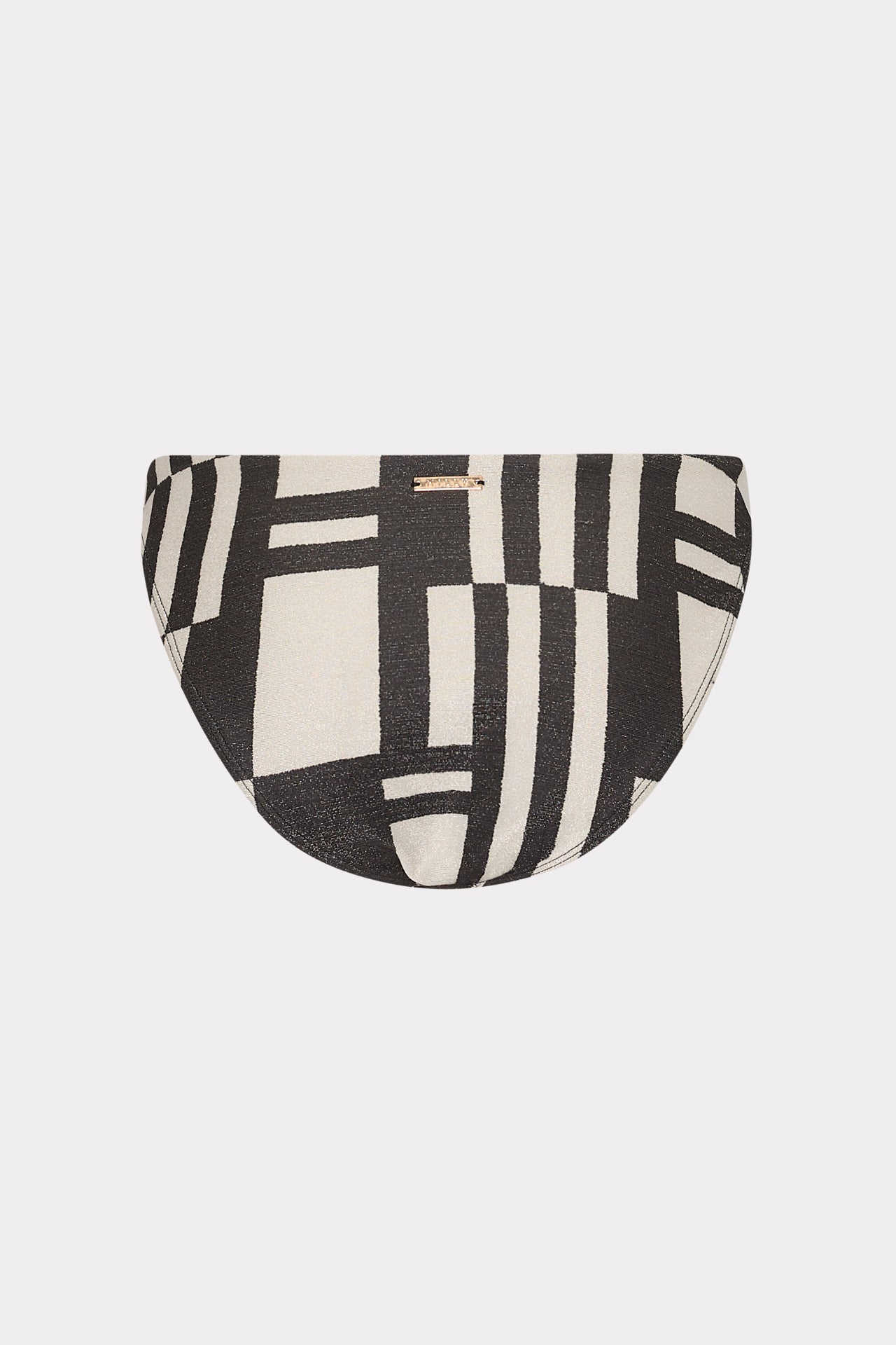 Margot Barcelona Shimmer Puzzle Bikini Bottom Ecru/Black | Milly Women