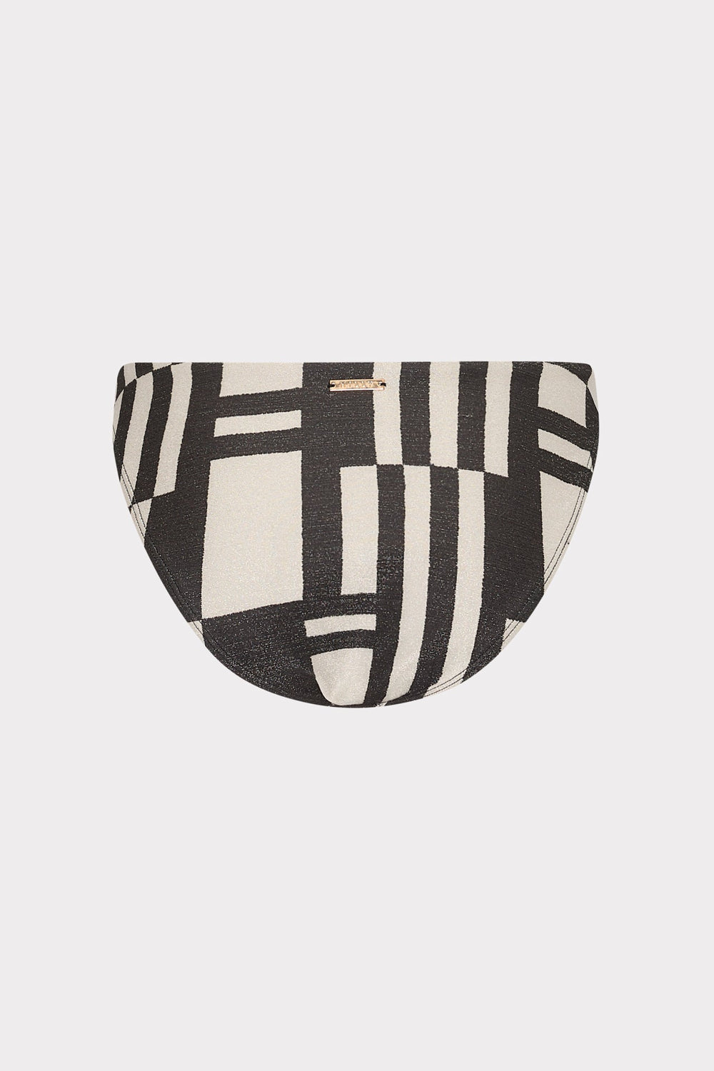 Margot Barcelona Shimmer Puzzle Bikini Bottom Ecru/Black | Milly Women