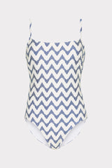 Grace Barcelona Chevron One Piece White/Blue | Milly Women
