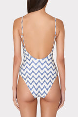 Grace Barcelona Chevron One Piece White/Blue | Milly Women