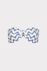Margot Barcelona Chevron Bandeau Top White/Blue | Milly Women