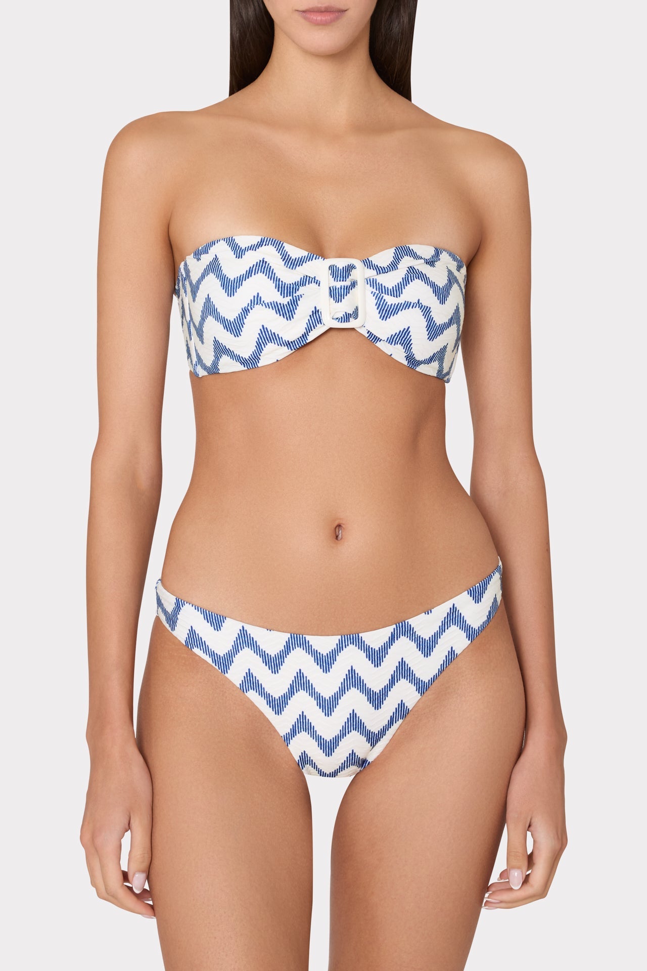 Margot Barcelona Chevron Bikini Bottom White/Blue | Milly Women