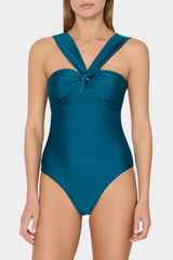 Betsy Bandeau One Piece Dark Teal | Milly Women