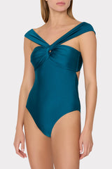 Betsy Bandeau One Piece Dark Teal | Milly Women